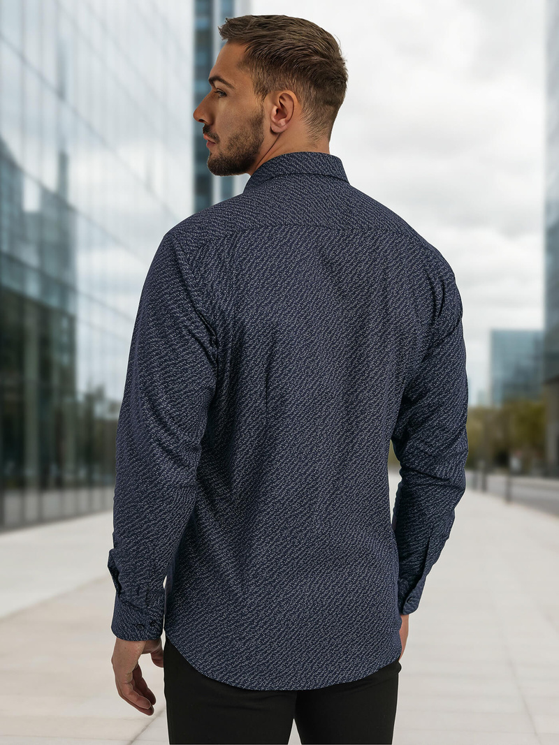 Koszula męska elegancka granatowa OZONEE V/V186