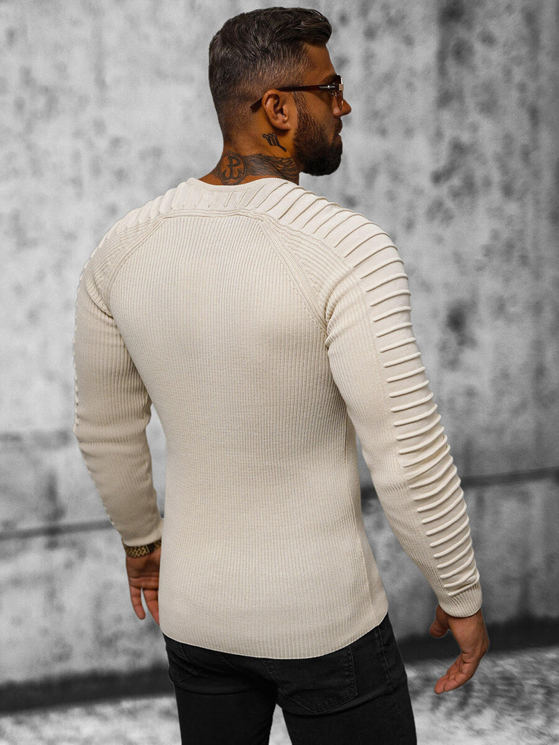 Sweter męski beżowy OZONEE L/2642Z