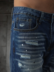 Spodnie jeansowe męskie wide leg niebieskie OZONEE O/KK2885