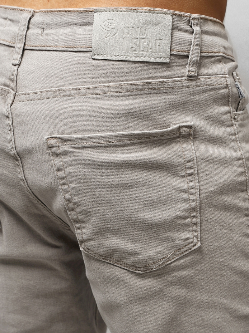 Spodnie jeansowe joggery męskie szare OZONEE DO/6100