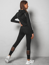 Komplet sportowy dwuczęściowy damski czarny OZONEE JS/HD070/1Z