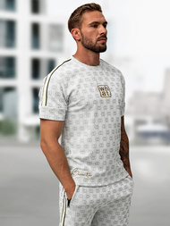 Komplet dresowy męski krótki jasno-szary OZONEE O/QQ1621AB