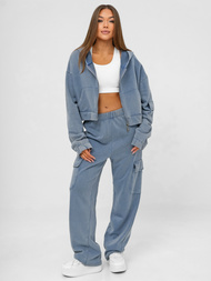 Komplet dresowy damski dwuczęściowy niebieski OZONEE JS/M60051AB