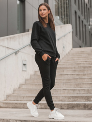 Komplet dresowy dwuczęściowy damski czarny OZONEE JS/68C20383/3