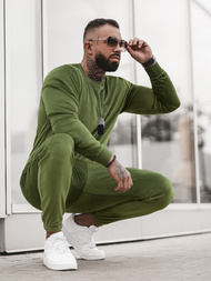 Komplet dresowy męski welurowy khaki OZONEE O/12130Z