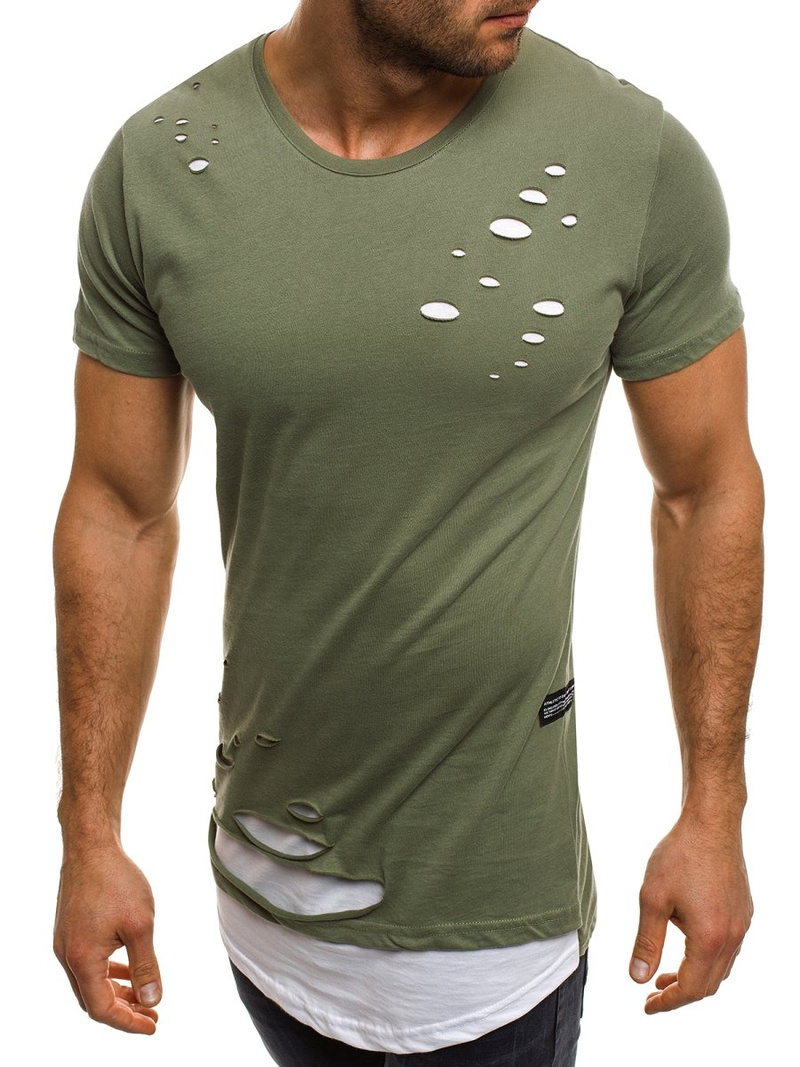 T-Shirt męski zielony OZONEE O/1115