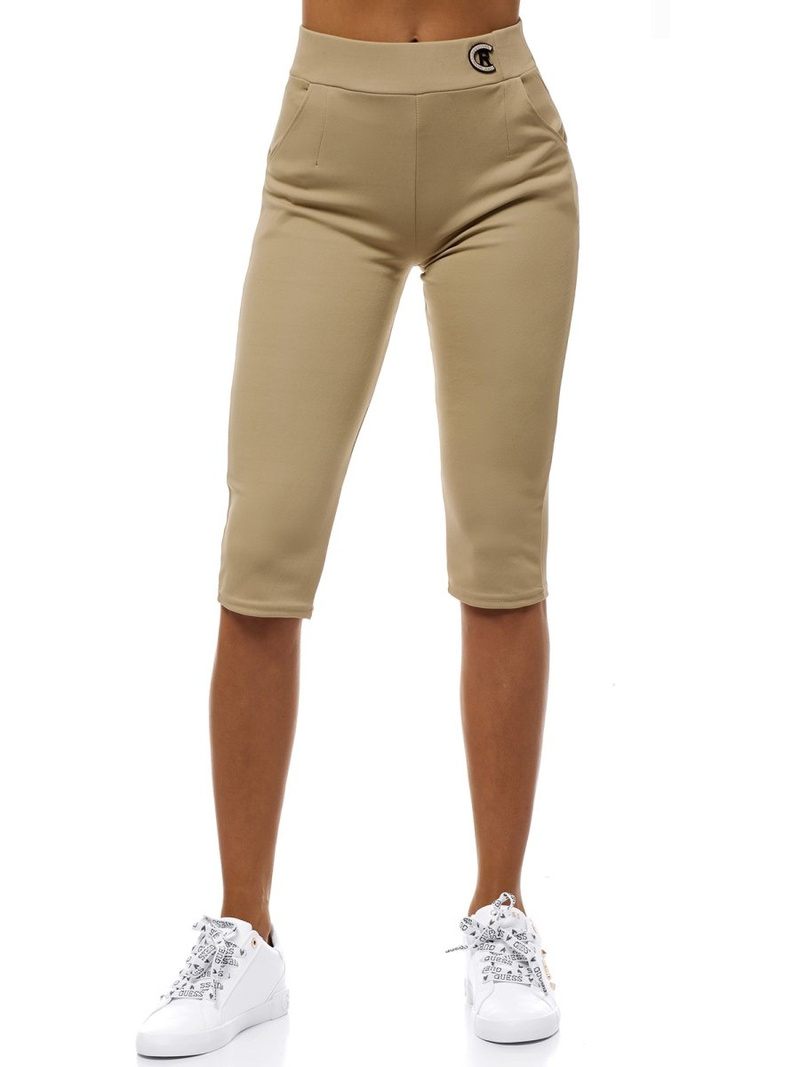 Legginsy krótkie damskie beżowe OZONEE JS/1027/B8