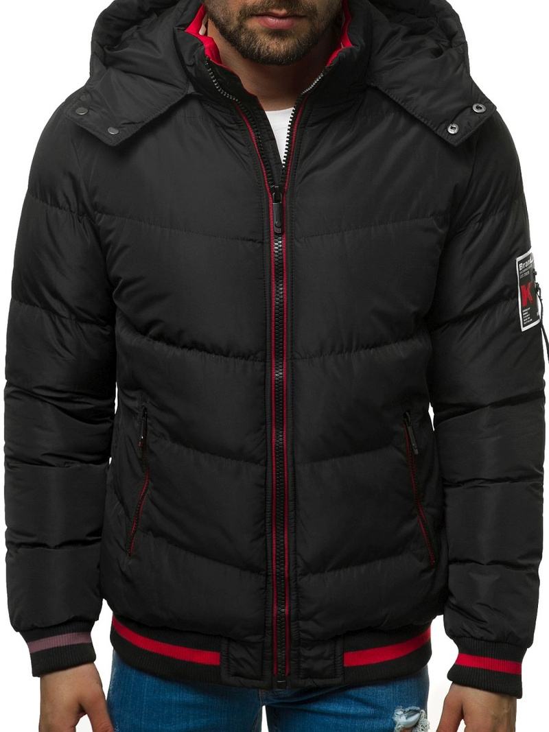 Kurtka zimowa męska pikowana czarna OZONEE N/6902/1