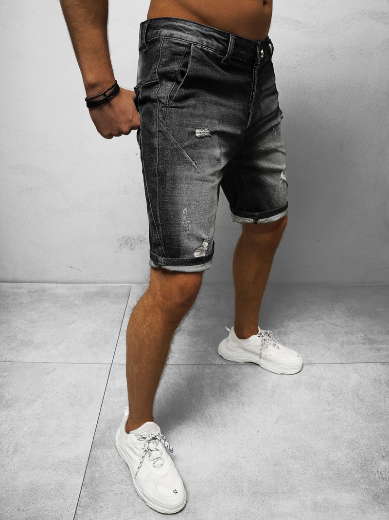 Spodenki męskie jeansowe czarne OZONEE NB/MP0042N