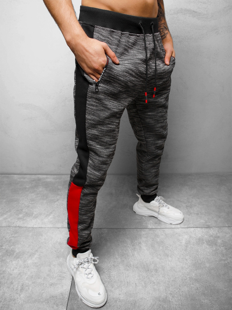 Spodnie dresowe męskie czarne OZONEE JS/K60018Z