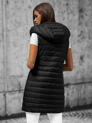 Стьобаний жіночий жилет чорний OZONEE JS/16M9066/392