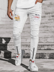 Spodnie męskie jeans białe OZONEE T/82010