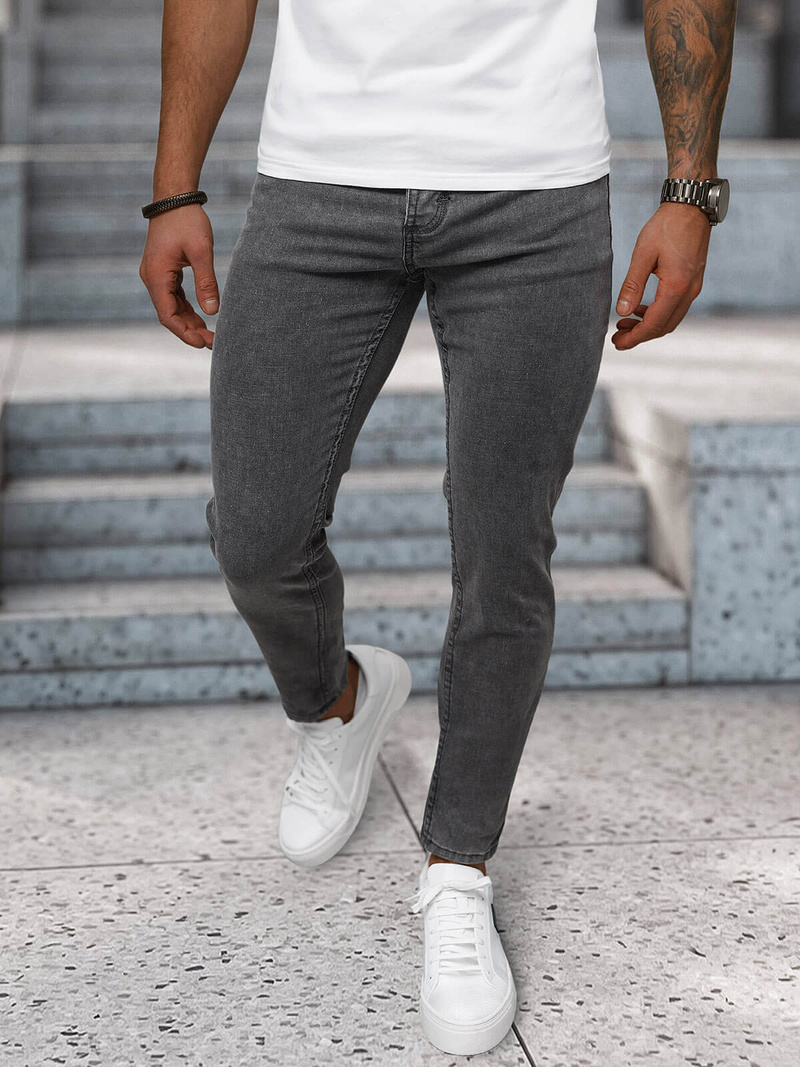 Spodnie jeansowe męskie grafitowe OZONEE NB/MP0192GS