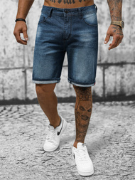 Spodenki męskie jeansowe ciemno-niebieskie OZONEE NB/MP0264BS