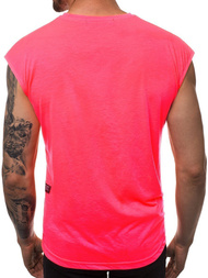 Koszulka bez rękawów męska różowy-neon2 OZONEE O/1265Z