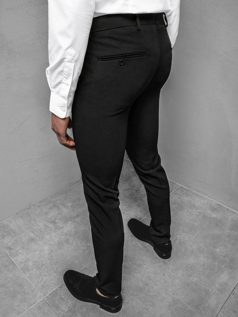 Spodnie męskie chino materiałowe czarne OZONEE DJ/5513