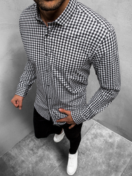 Сорочка чоловіча Чорно-Бiла OZONEE O/3011/20