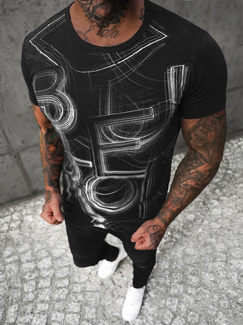 T-Shirt męski czarny OZONEE O/T132/3