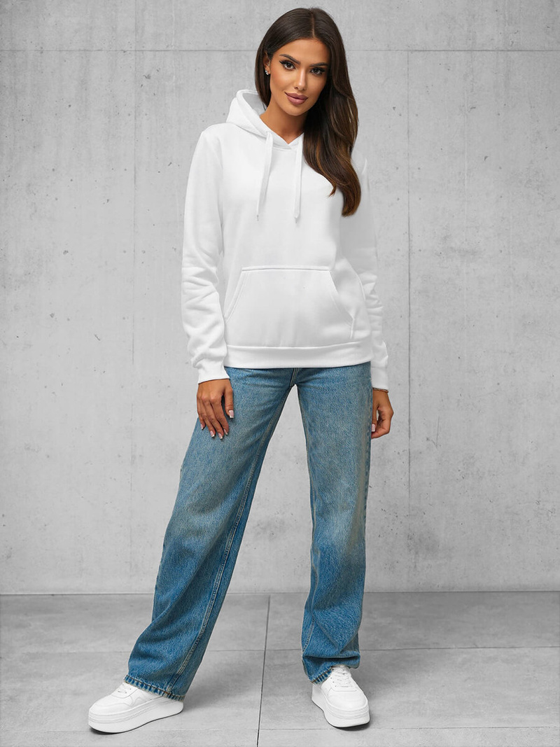 Bluza z kapturem damska biała OZONEE JS/W02Z