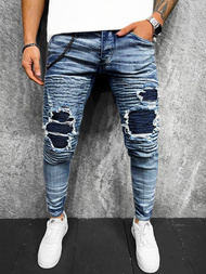 Spodnie jeansowe męskie niebieskie OZONEE O/B6722