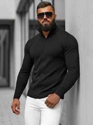Sweter męski rozpinany czarny OZONEE NB/MM6004/4Z