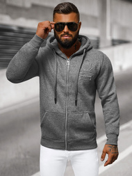 Bluza męska z kapturem rozpinana grafitowa OZONEE NB/MF2003