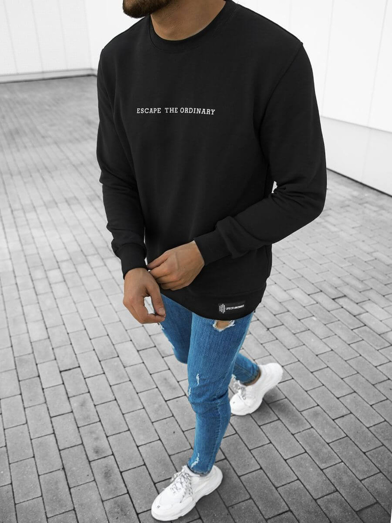 Толстовка чоловіча Чорна OZONEE MACH/M3277