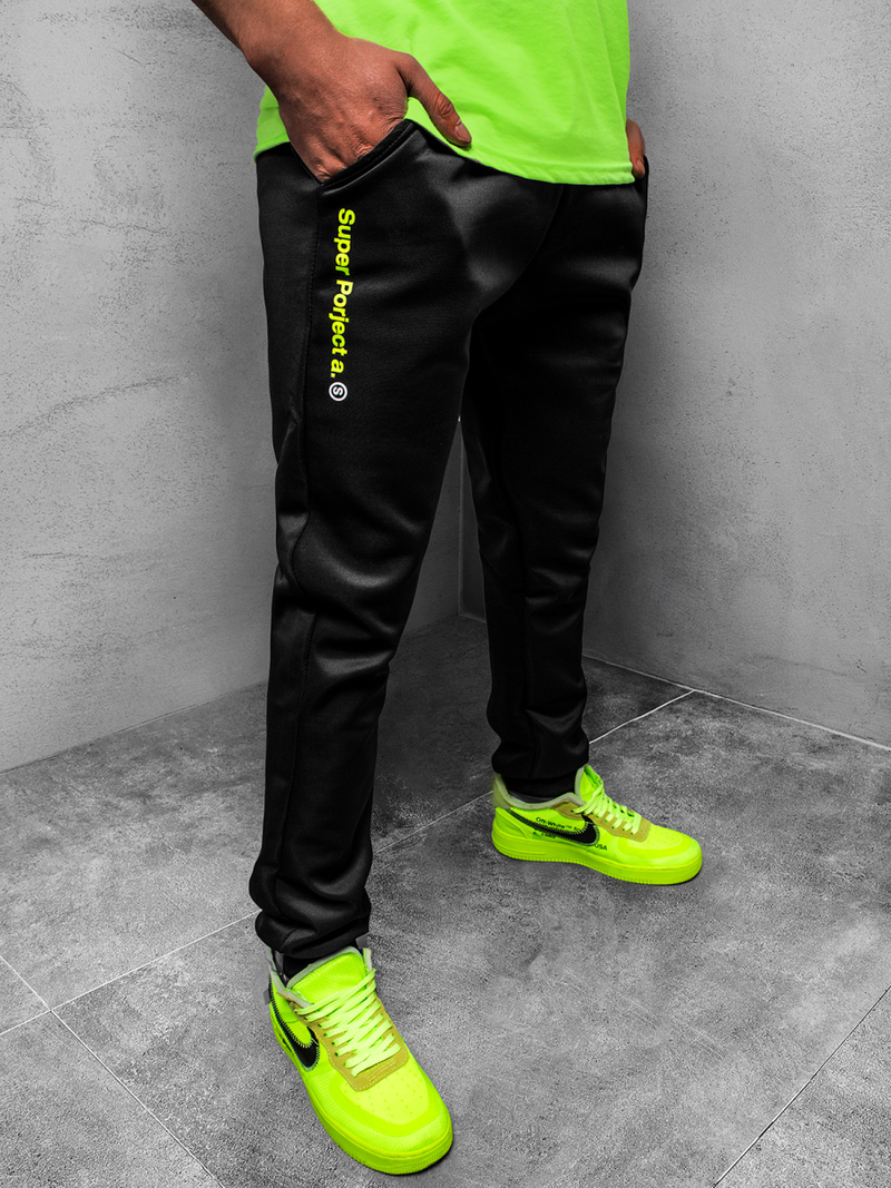 Spodnie dresowe męskie czarne OZONEE JS/AM126Z