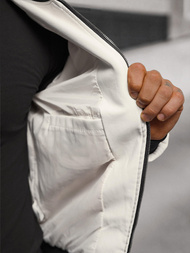 Kurtka skórzana męska bomberka biała OZONEE O/88120