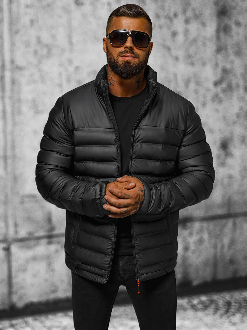 Kurtka męska pikowana czarna OZONEE JS/22M326/392