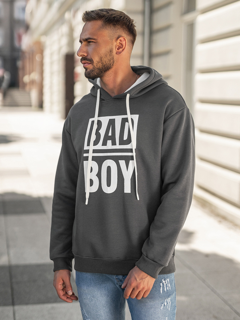 Bluza z kapturem męska grafitowa OZONEE JS/65B3909/5