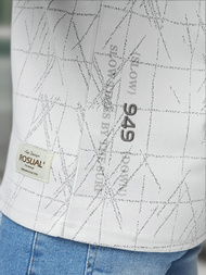 T-shirt męski regular fit biały OZONEE O/QQ1530