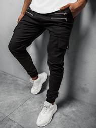 Spodnie męskie chino joggery czarne OZONEE ZAZ/191376