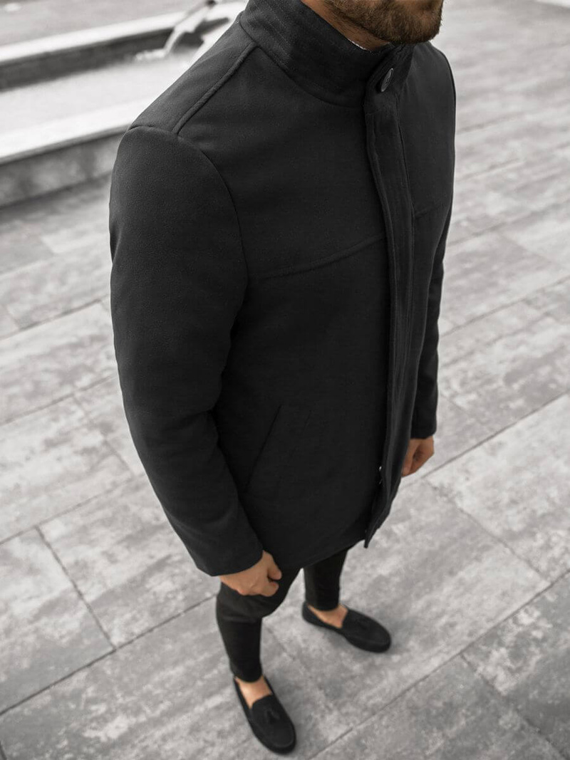 Płaszcz męski czarny OZONEE JS/79M3132