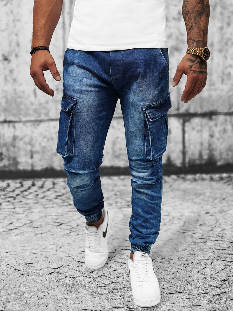 Штани чоловічі джоггери cинi OZONEE DR/TF056Z