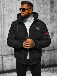 Kurtka zimowa męska pikowana czarna OZONEE JS/84M3030/392