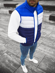 Kamizelka męska pikowana granatowo-niebieska OZONEE JS/M13076/215Z