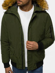 Kurtka zimowa męska z futerkiem khaki OZONEE JS/M2019/136Z