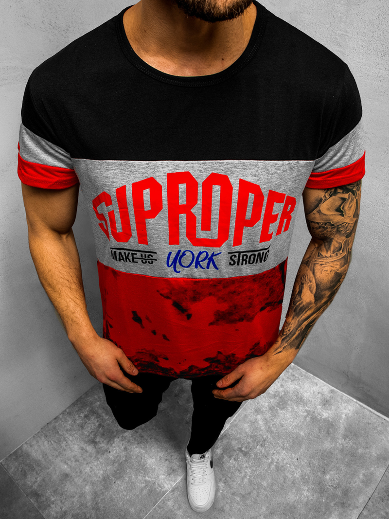 T-Shirt męski czarny OZONEE JS/KS1974Z