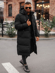 Kurtka zimowa męska długa czarna OZONEE JS/19M1290/392