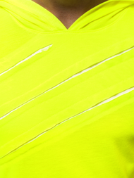 T-Shirt męski z kapturem żółty-neonowy OZONEE A/1185XZ