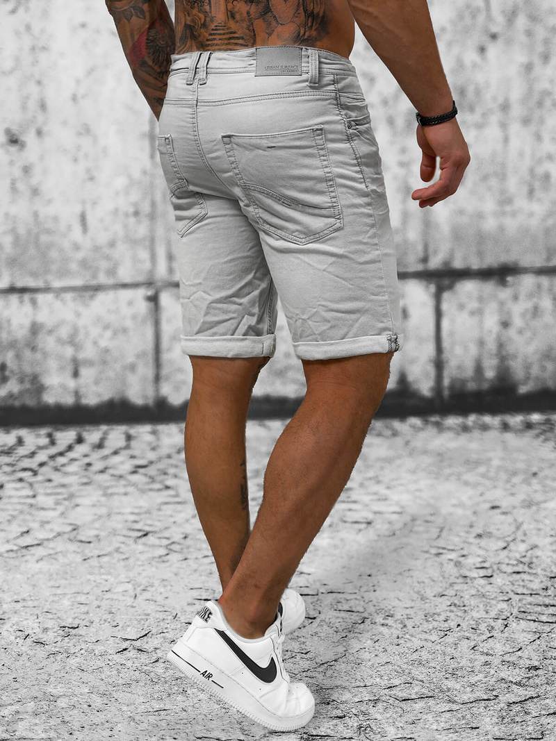 Чоловічі джинсові шорти ciрий OZONEE O/23000