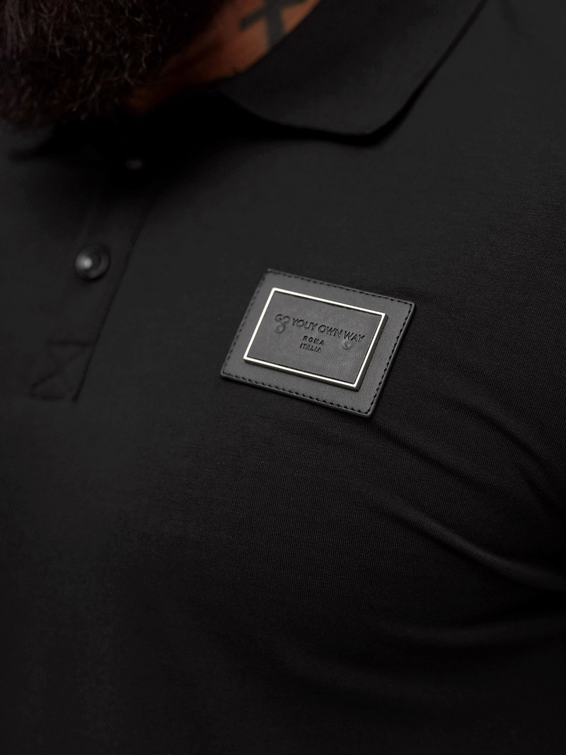 Koszulka męska polo czarna OZONEE NB/MT3124