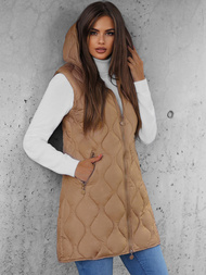Стьобаний жіночий жилет Темно-Бежева OZONEE O/H928/89Z