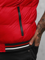 Kamizelka męska dwustronna z kapturem czerwona OZONEE N/7127Z
