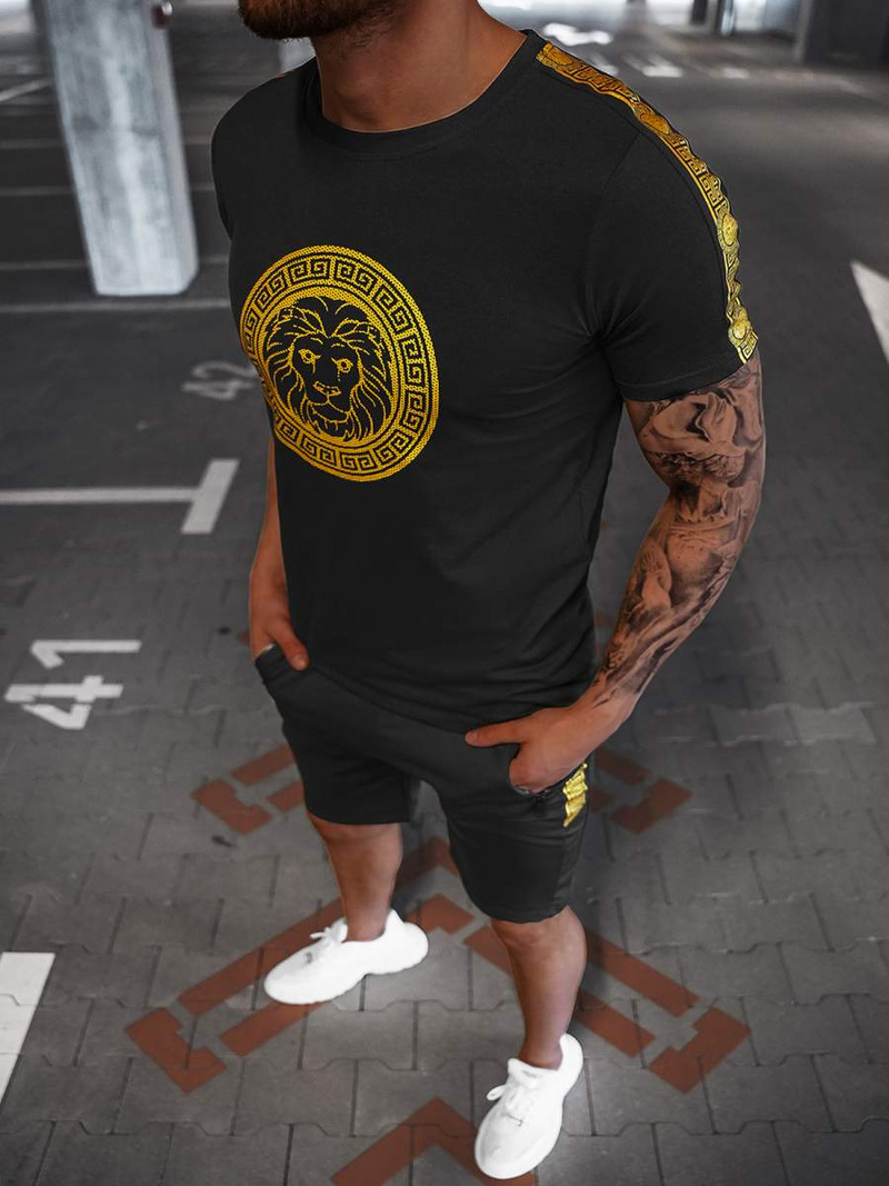 Чоловічий спортивний комплект Чорно-золотий OZONEE O/HM788