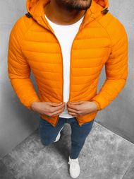 Kurtka przejściowa męska pikowana ciemno-zółta OZONEE JS/HM112/22