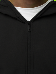 Kurtka softshell męska z kapturem czarna OZONEE JS/KS2189