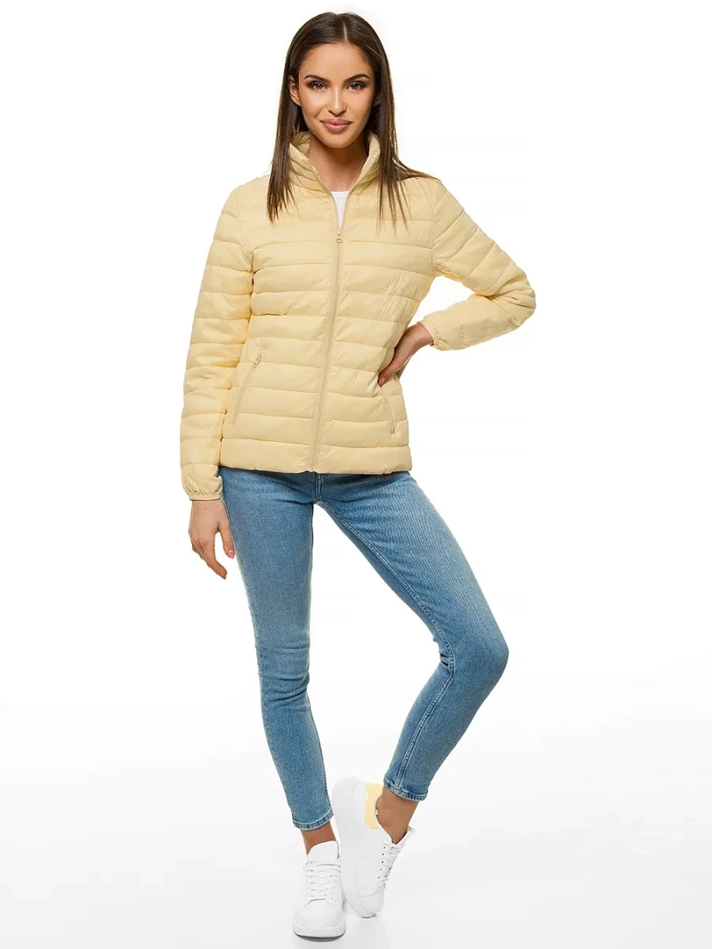 Kurtka przejściowa damska pikowana beżowa OZONEE JS/20311