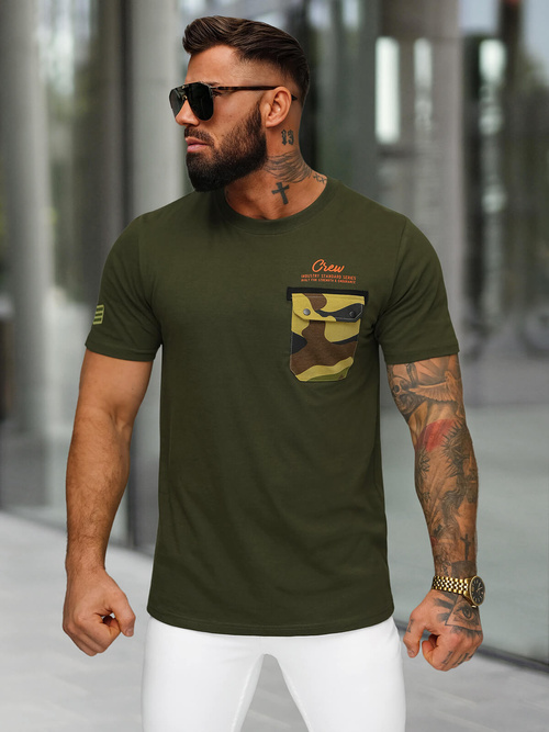 T-shirt męski khaki OZONEE O/MPO3492